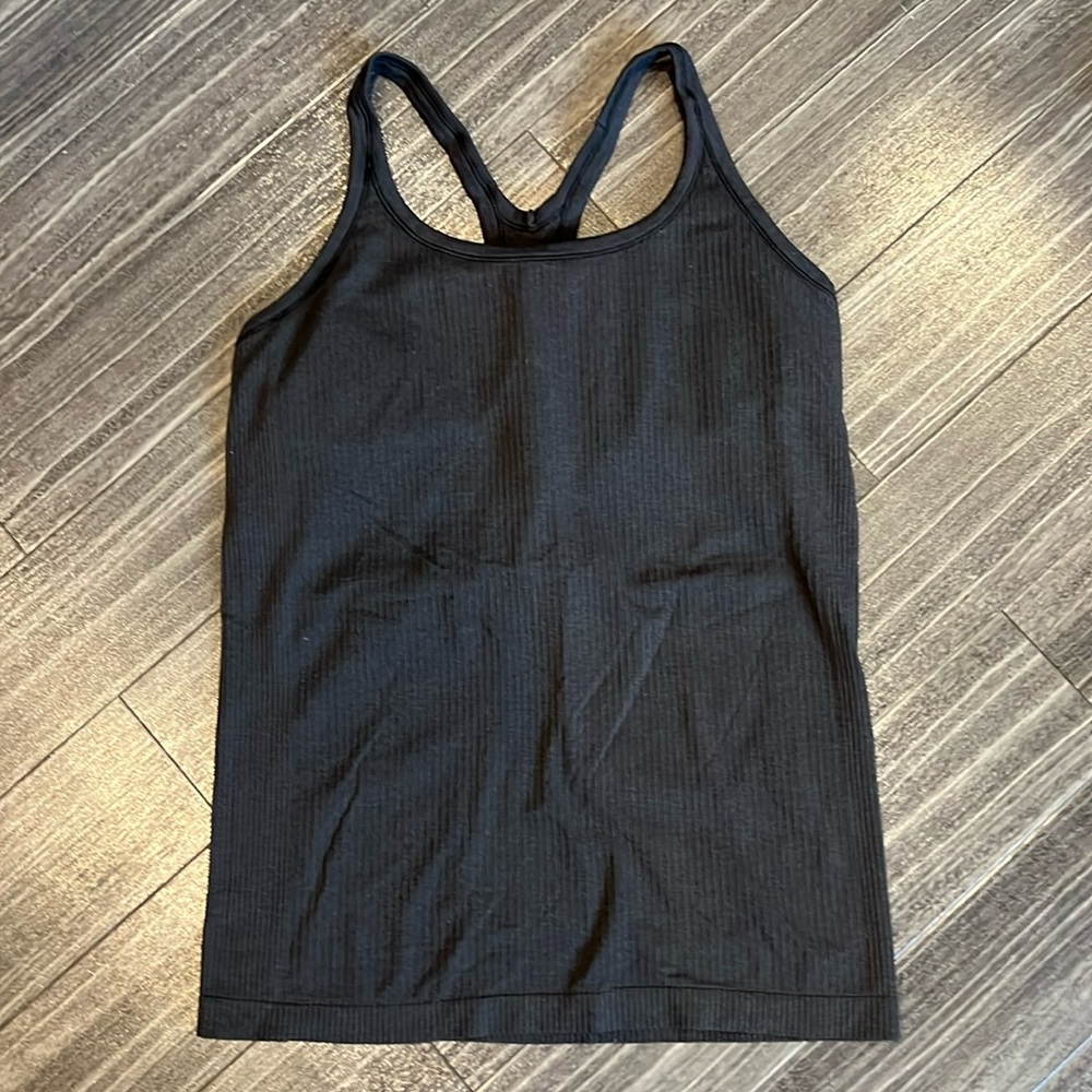 lululemon athletica Black Ribbed Racerback Tank